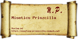 Misetics Priszcilla névjegykártya